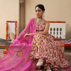 Petaline Pink Cosmos Sharara Set
