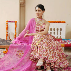 Petaline Pink Cosmos Sharara Set - Indianvirasat
