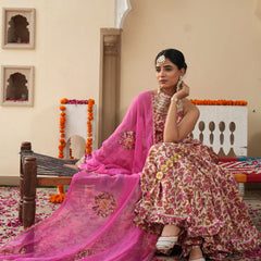 Petaline Pink Cosmos Sharara Set