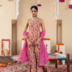 Petaline Pink Cosmos Sharara Set