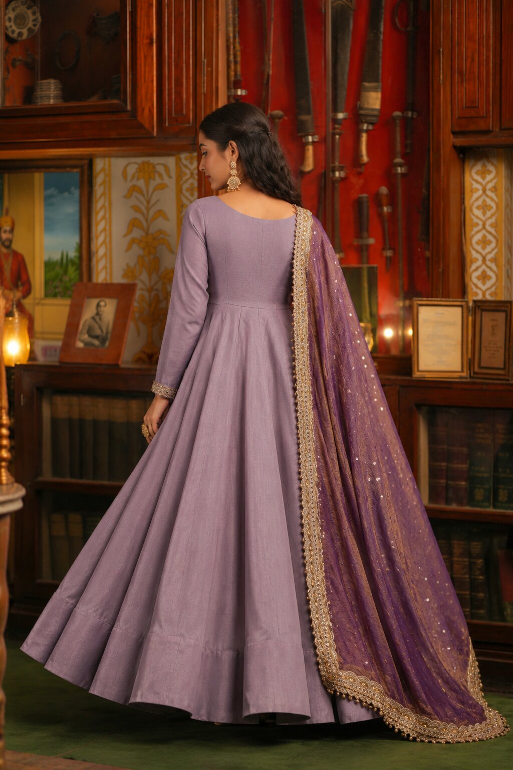 Ruhani Gulab Lavender Anarkali Suit Set