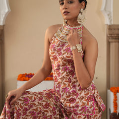 Petaline Pink Cosmos Sharara Set