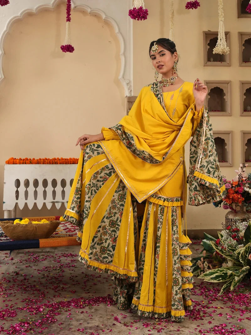 Orvina Yellow Sharara Set - Indianvirasat