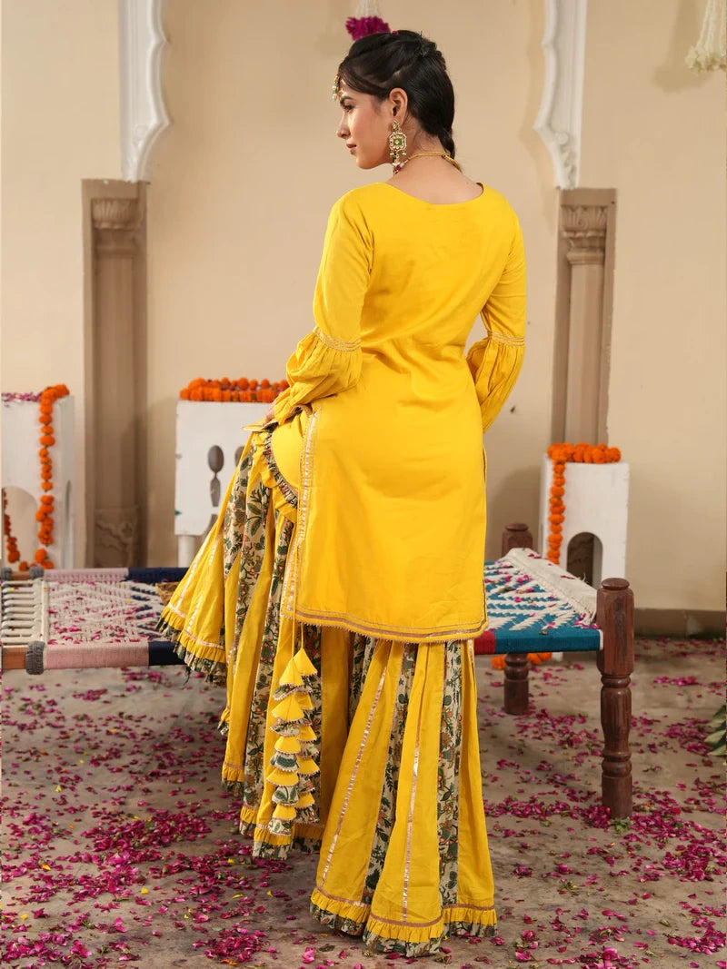 Orvina Yellow Sharara Set - Indianvirasat