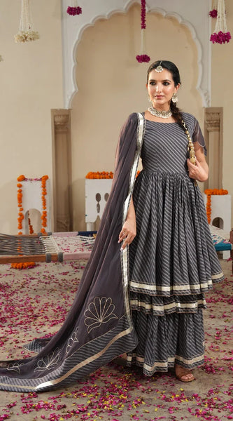 Mirzaa Grey Sharara Set