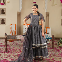 Mirzaa Grey Sharara Set