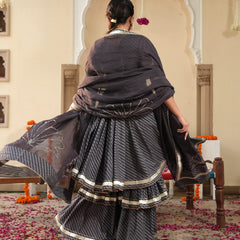 Mirzaa Grey Sharara Set