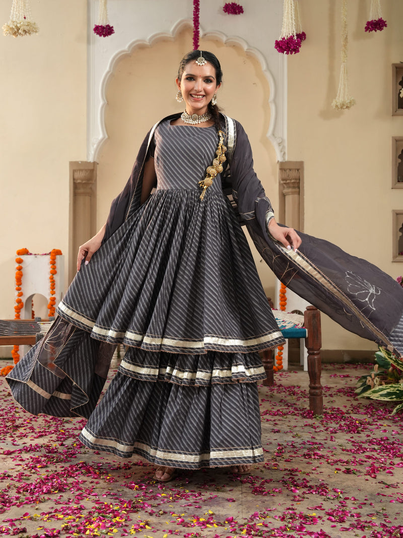 Mirzaa Grey Sharara Set