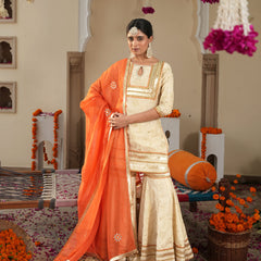 Ivory Sheeshmahal Sharara Set