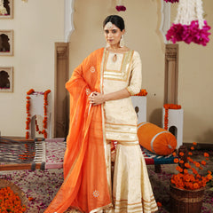 Ivory Sheeshmahal Sharara Set