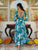 Anakali Suit Set Turquoise Color Printed with Dupatta