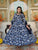 Blue Cherry Color Printed Anakali Suit Set with Dupatta