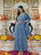 Marshall Blue Printed Anakali Suit Set with Dupatta