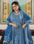 Marshall Blue Printed Anakali Suit Set with Dupatta