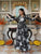Embellished Black Floral Print Anakali Suit Set with Dupatta