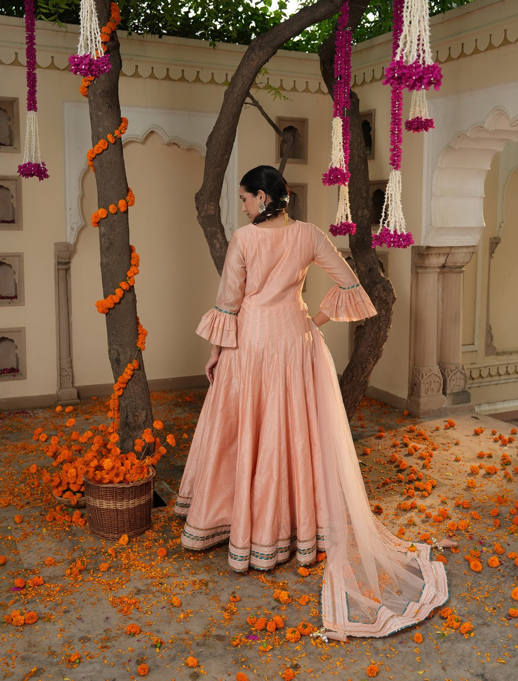 Meher Peach Ethnic Dress