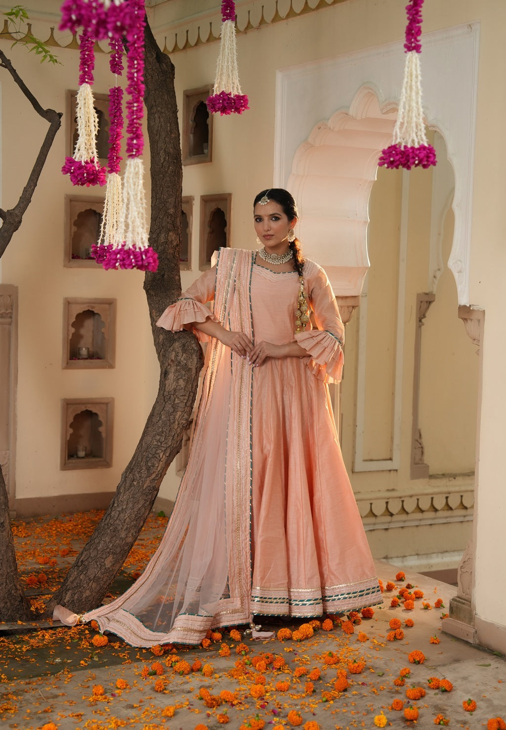 Meher Peach Ethnic Dress