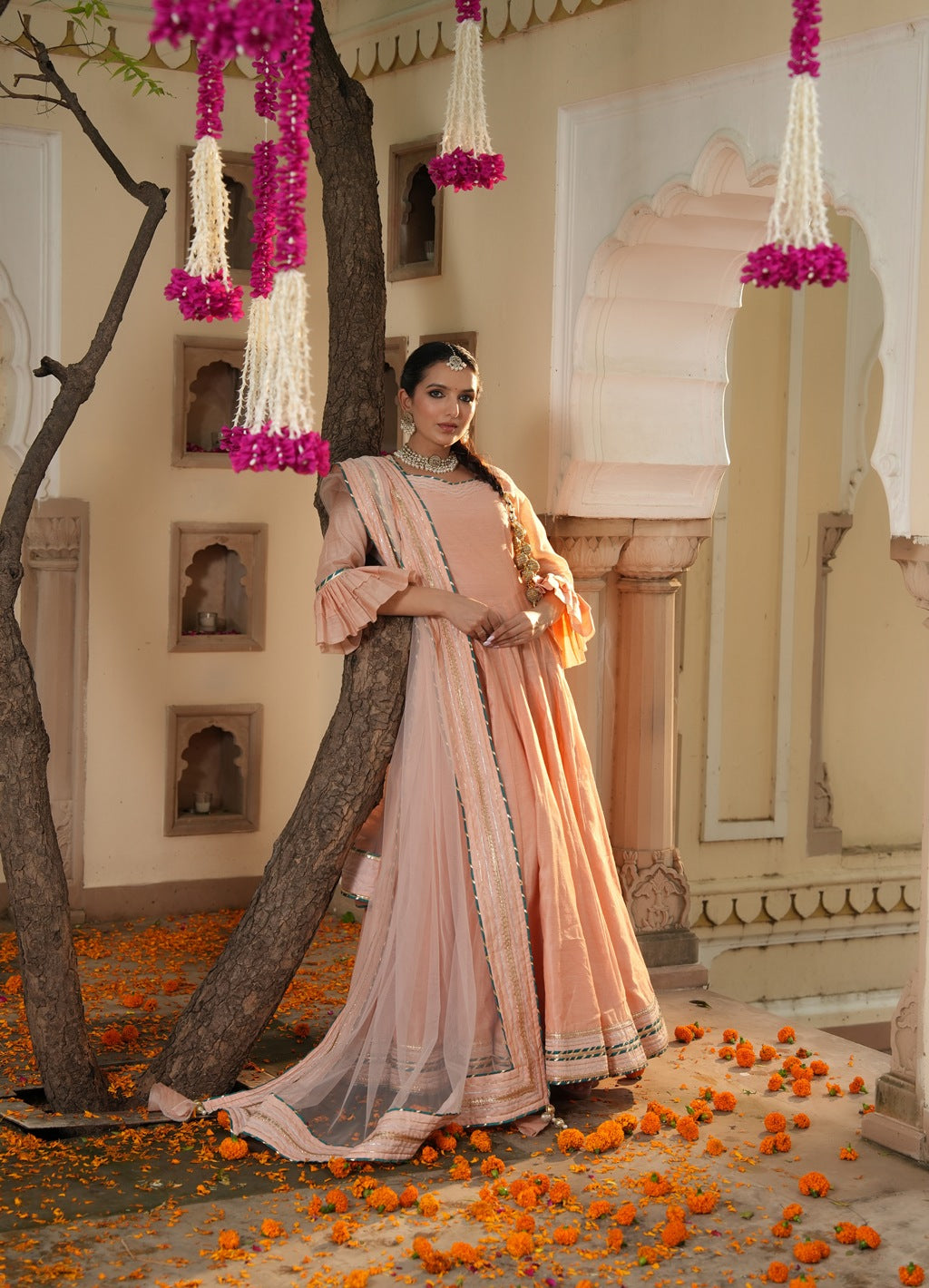 Meher Peach Ethnic Dress