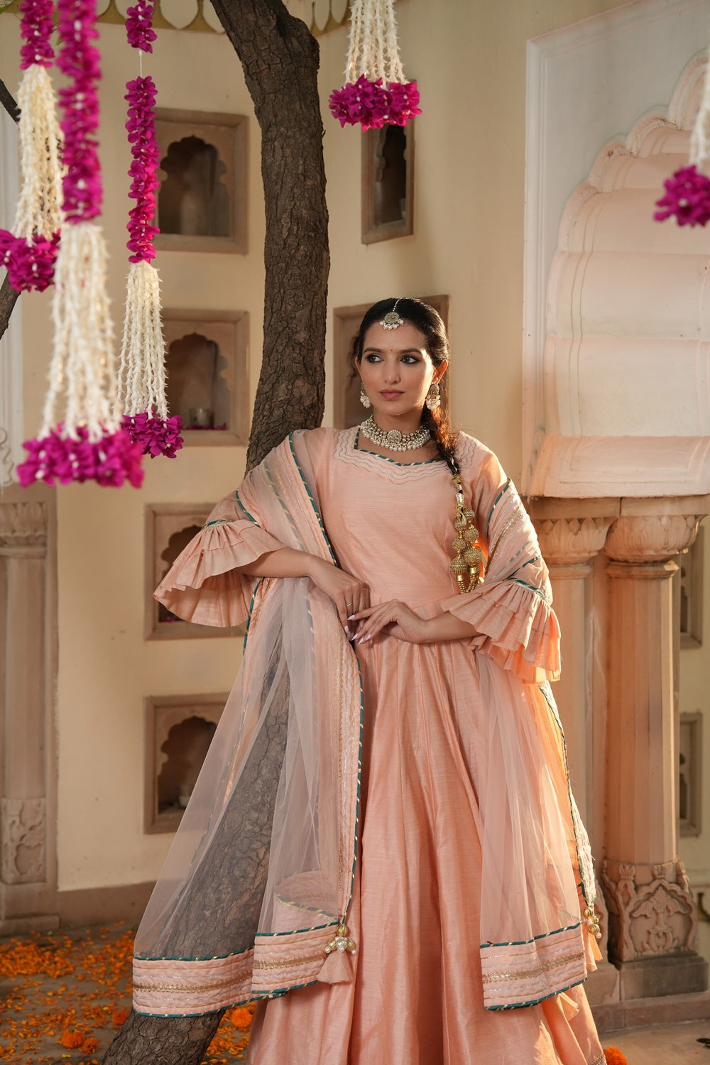 Meher Peach Ethnic Dress