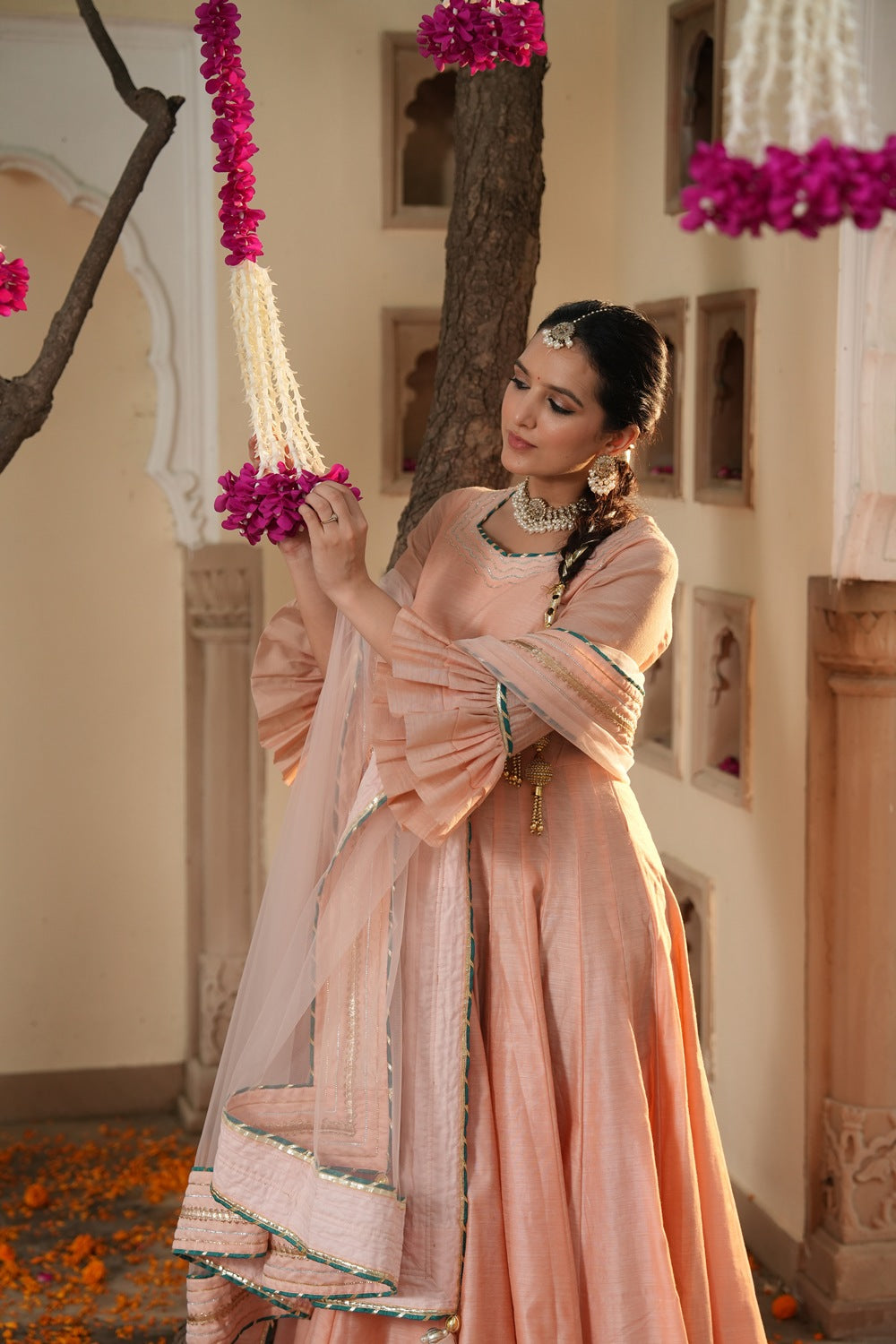 Meher Peach Ethnic Dress