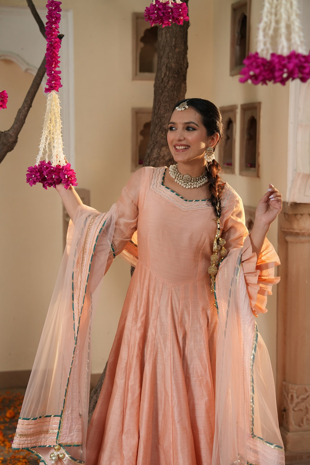 Meher Peach Ethnic Dress