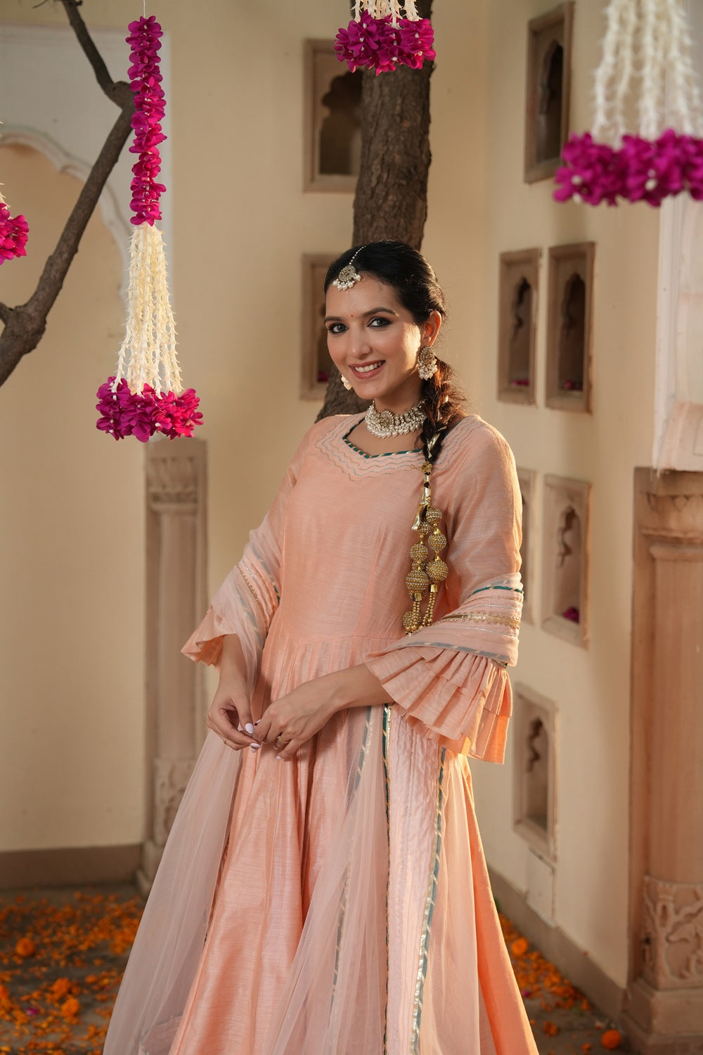 Meher Peach Ethnic Dress