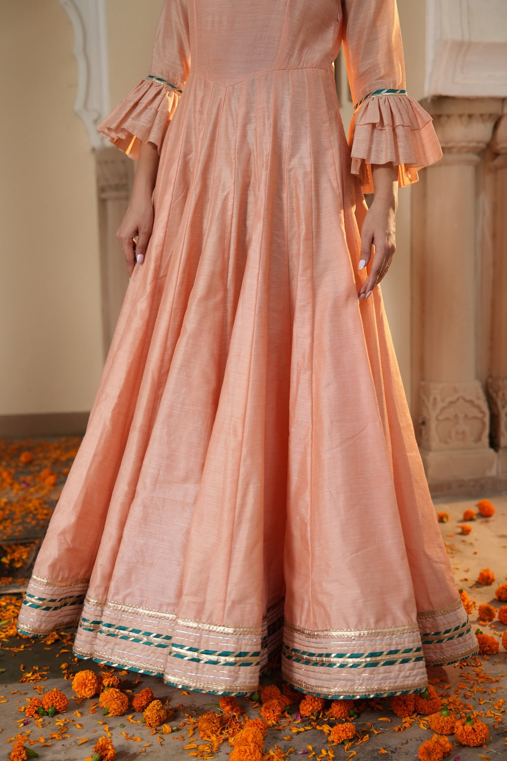 Meher Peach Ethnic Dress
