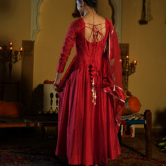 Soundarya Red Anarkali Suit Set