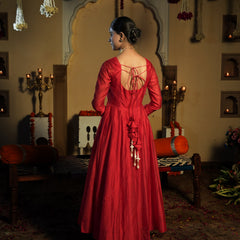 Soundarya Red Anarkali Suit Set