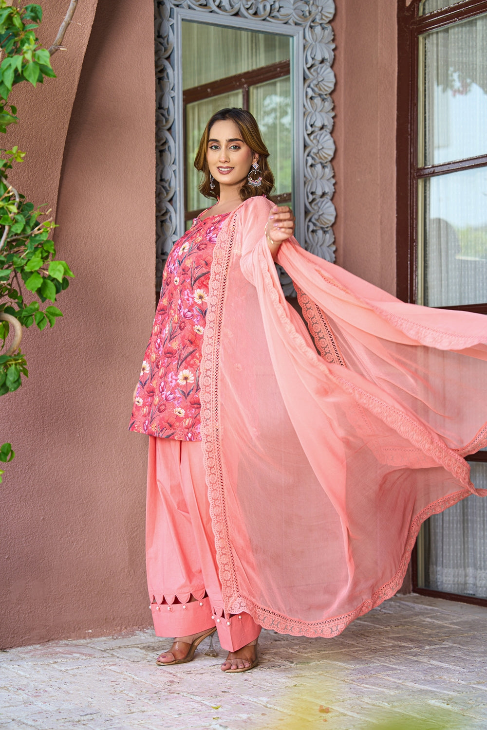 Roselle Blush Floral Kurta Set