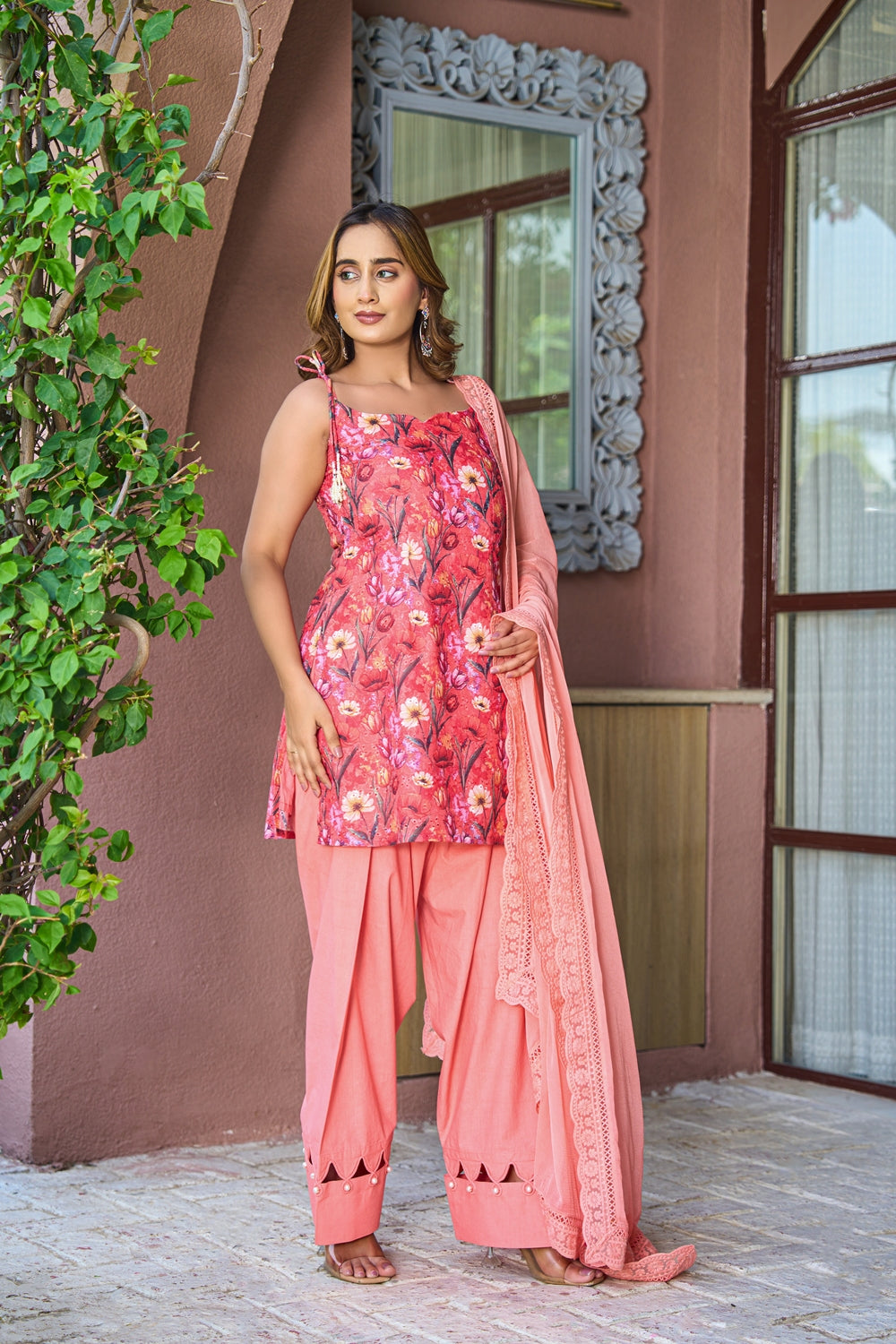 Roselle Blush Floral Kurta Set