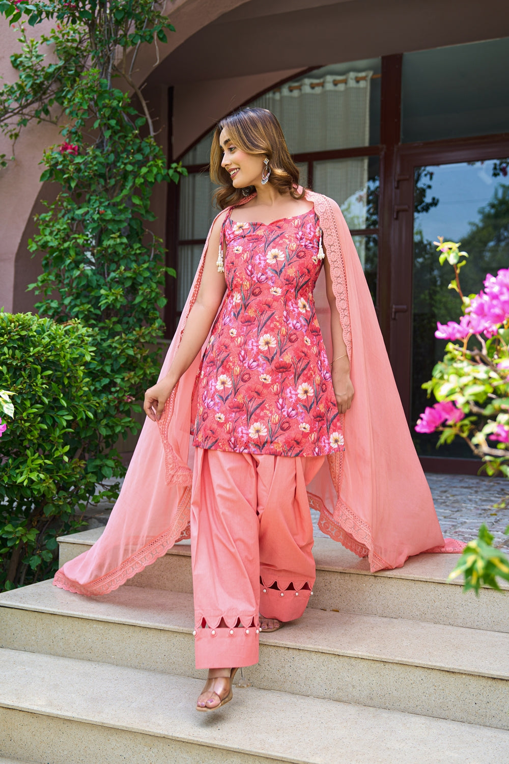Roselle Blush Floral Kurta Set