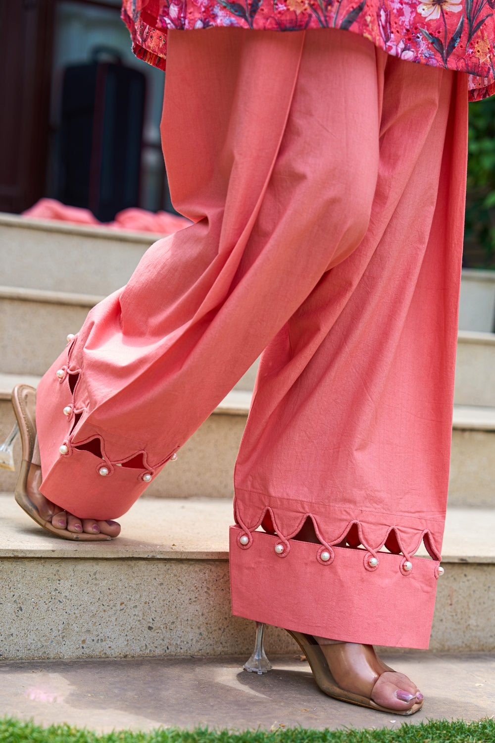 Roselle Blush Floral Kurta Set