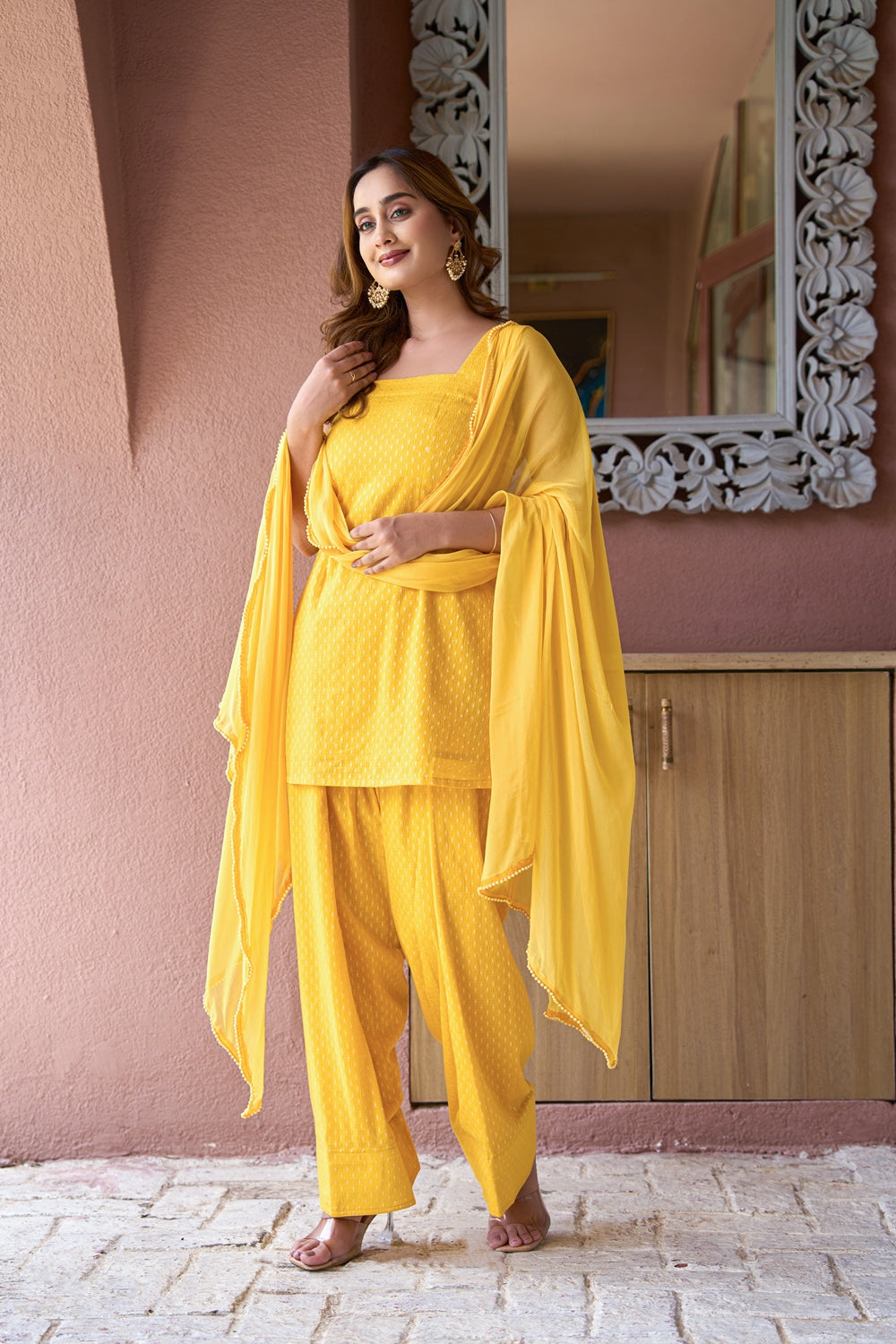 Kashvi Mustard Kurta Set