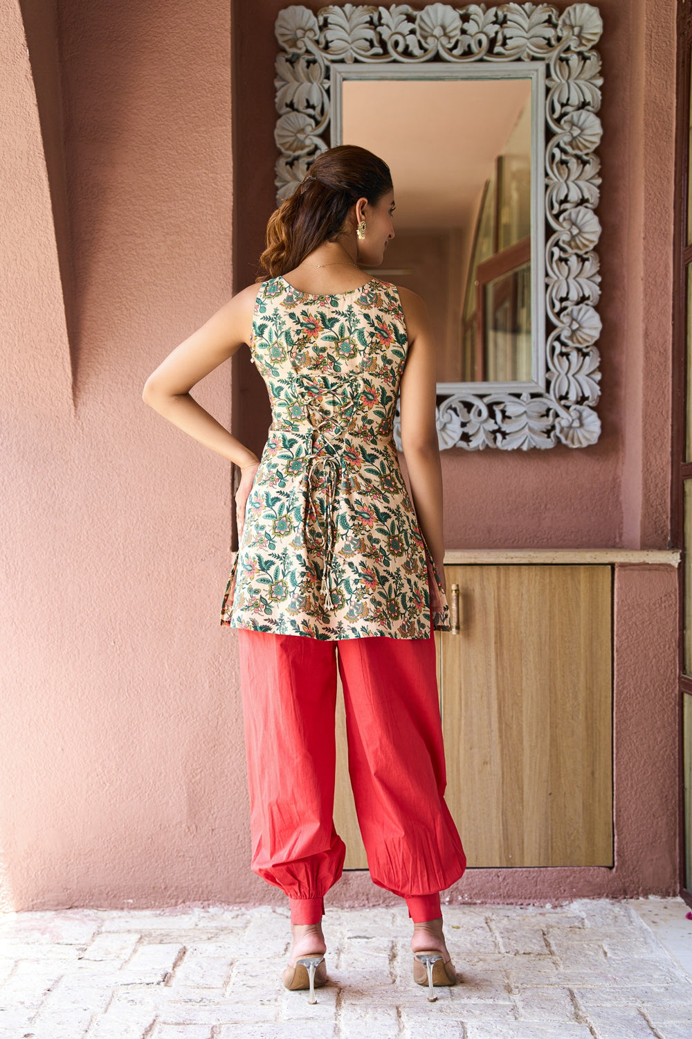 Mehera Crimson Floral Kurta Set