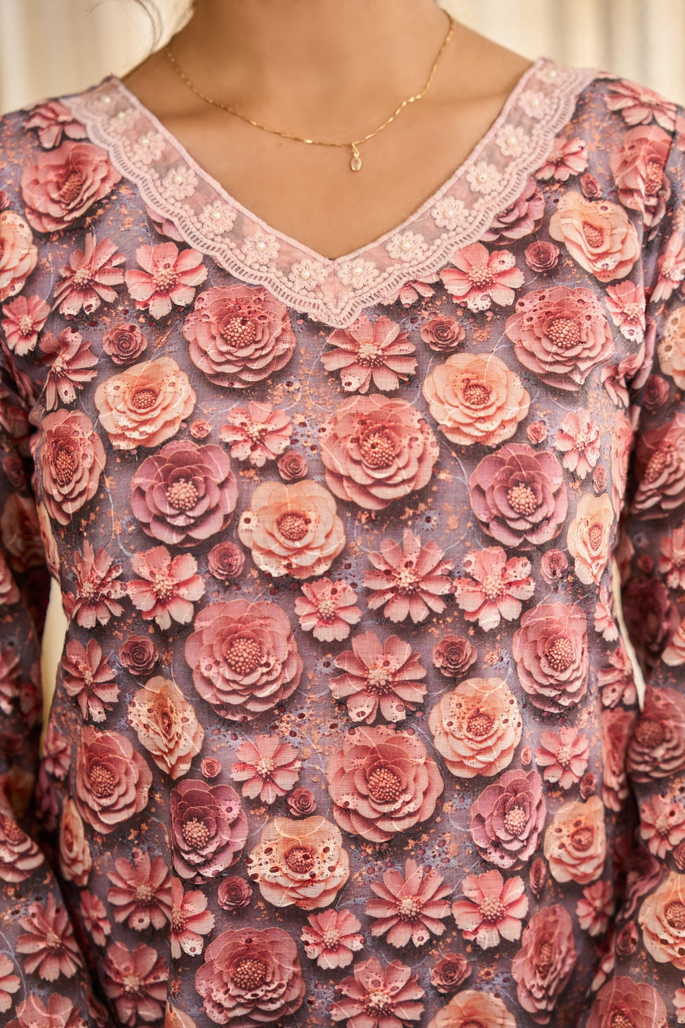 Rosaira Blush Bloom Kurta Set