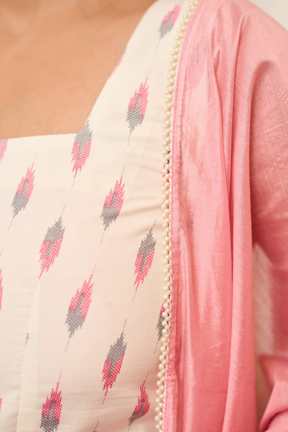 Aarisha Blush Ikat Kurta Set