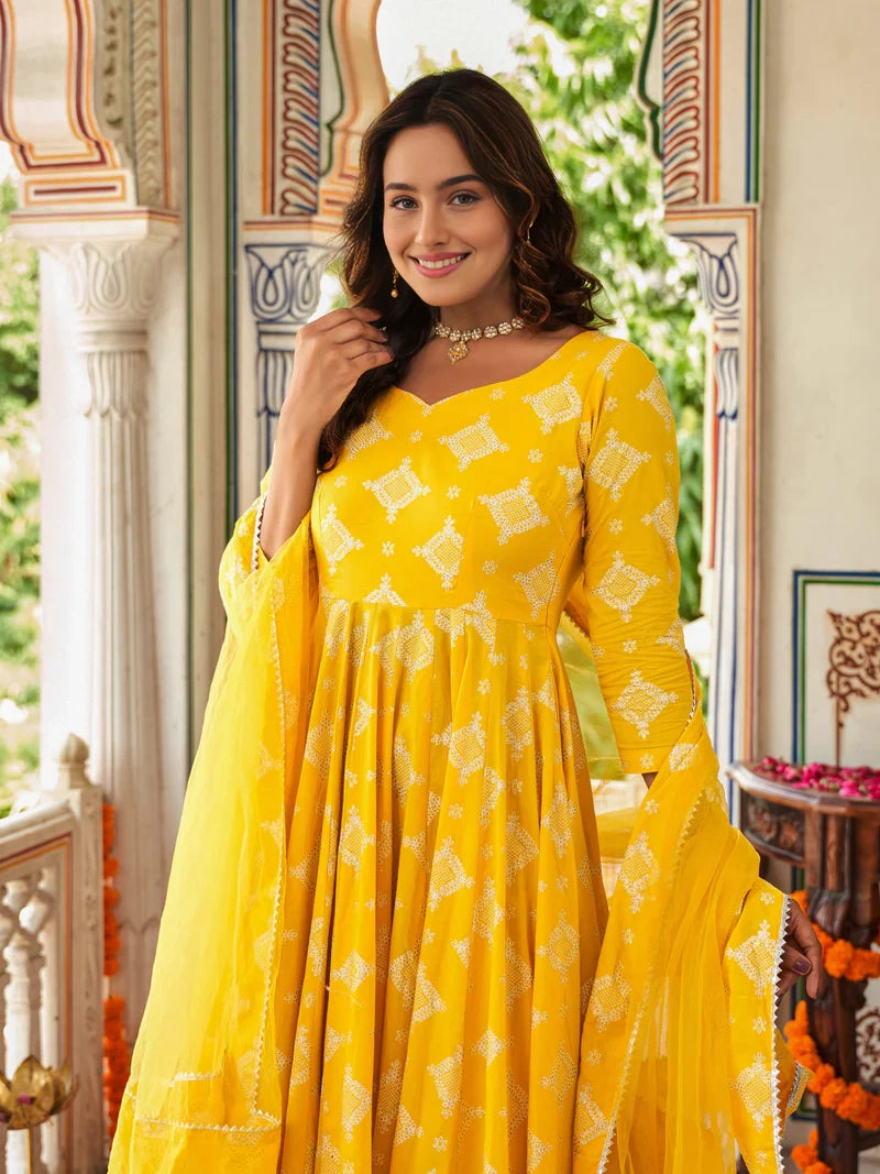 Tavishi Yellow Rose Suit Set - Indianvirasat