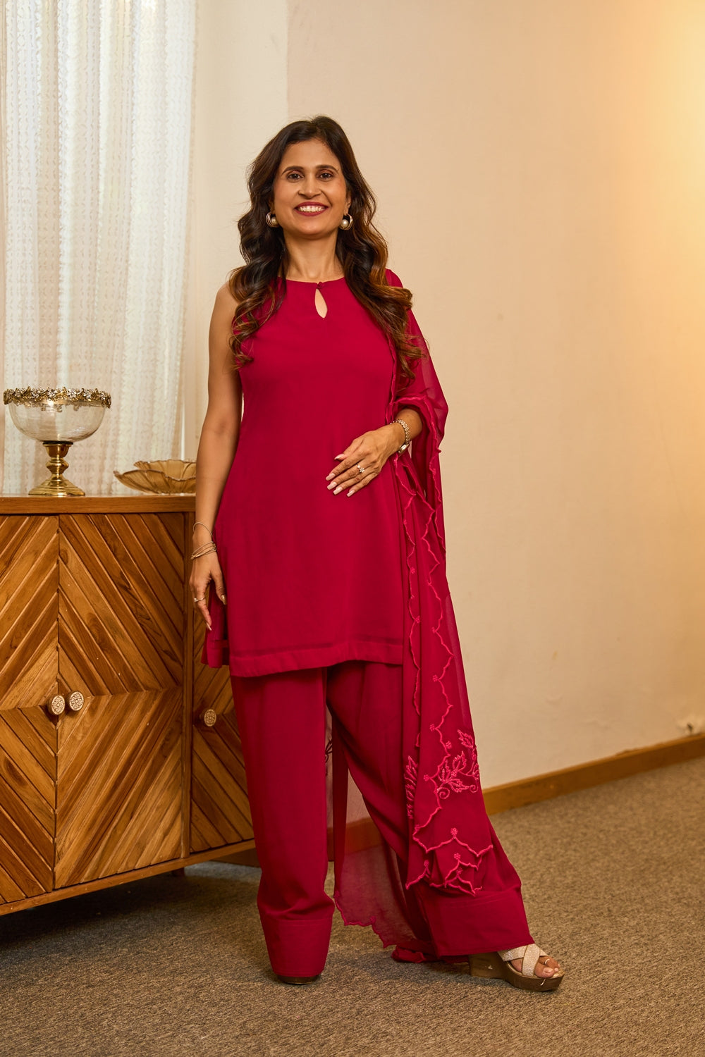 Indianvirasat Gulnaar Edit co-ord set featuring a stylish kurta with matching pants and dupatta, perfect for festive occasions.