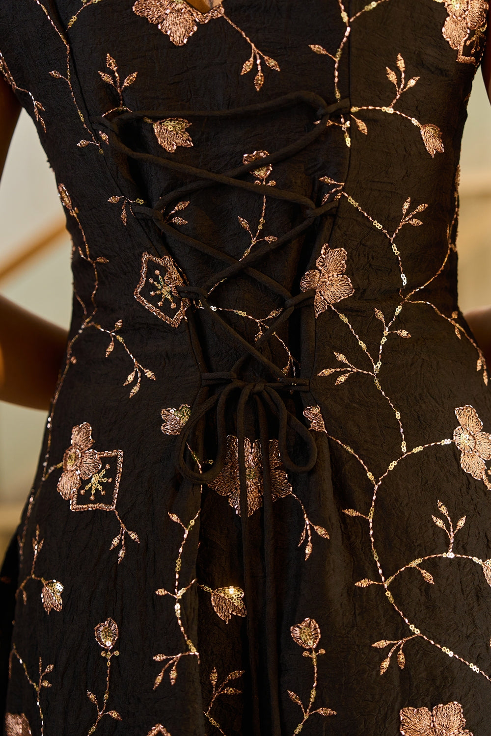 Indianvirasat Zivara Noir Heritage Kurta Set, elegant traditional Indian attire with intricate details and vibrant design.