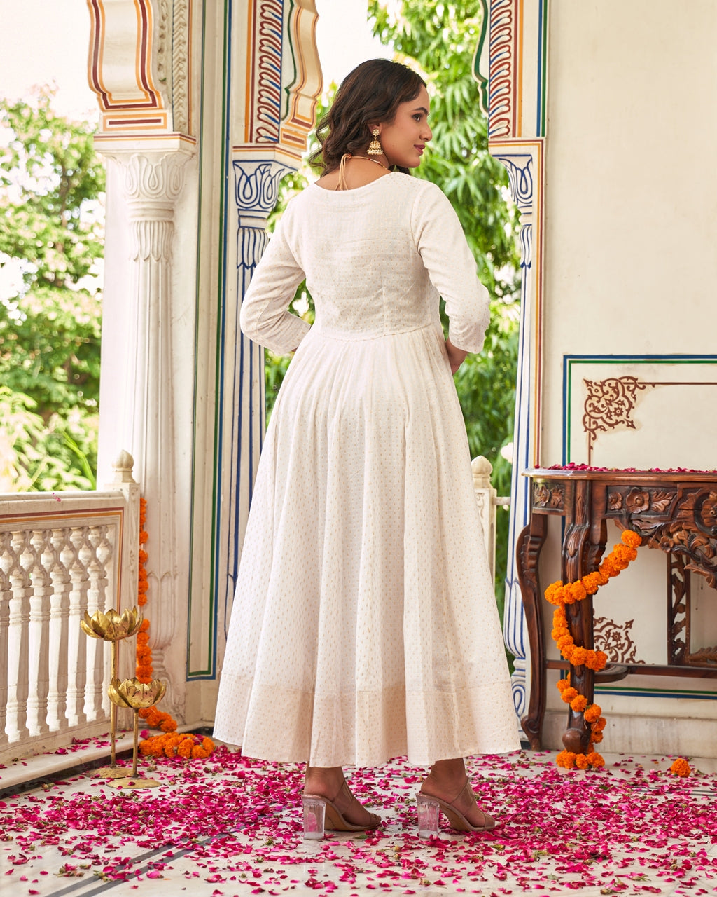 Ivory Noor Anarkali Ethnic Dress