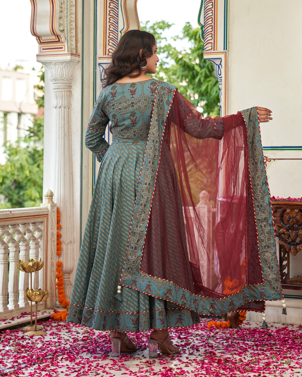 Mehreen Teal Kurta Set