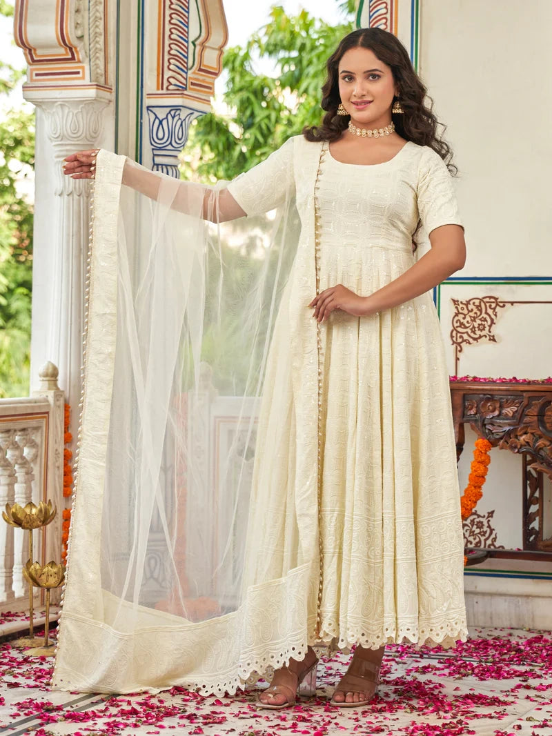 Sitara Glow Anarkali Suit Set - Indianvirasat