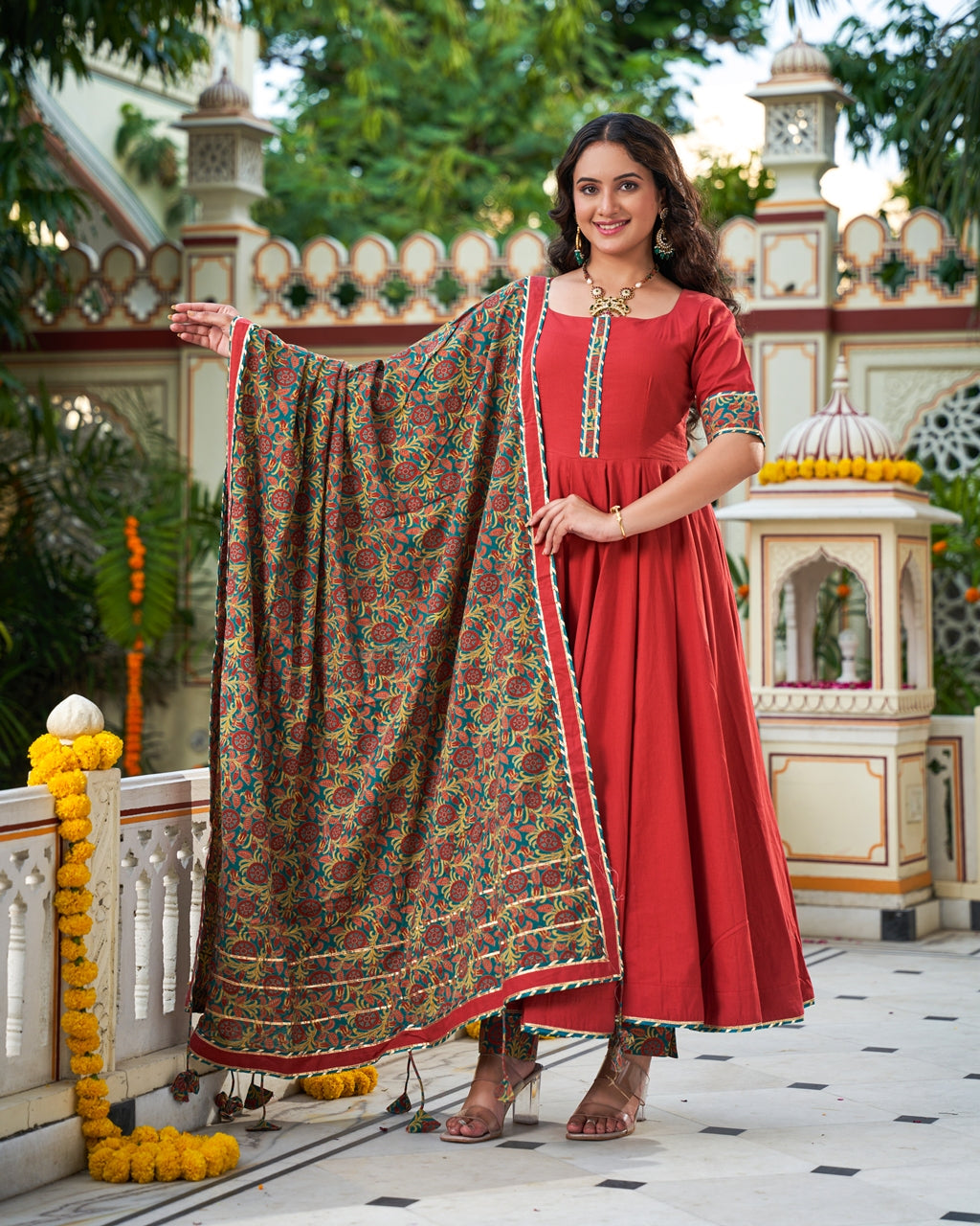 Gulnaar Anarkali Kurta Set