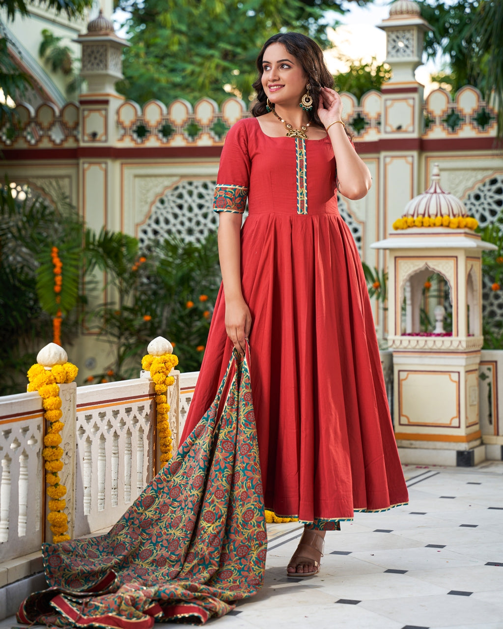 Gulnaar Anarkali Kurta Set