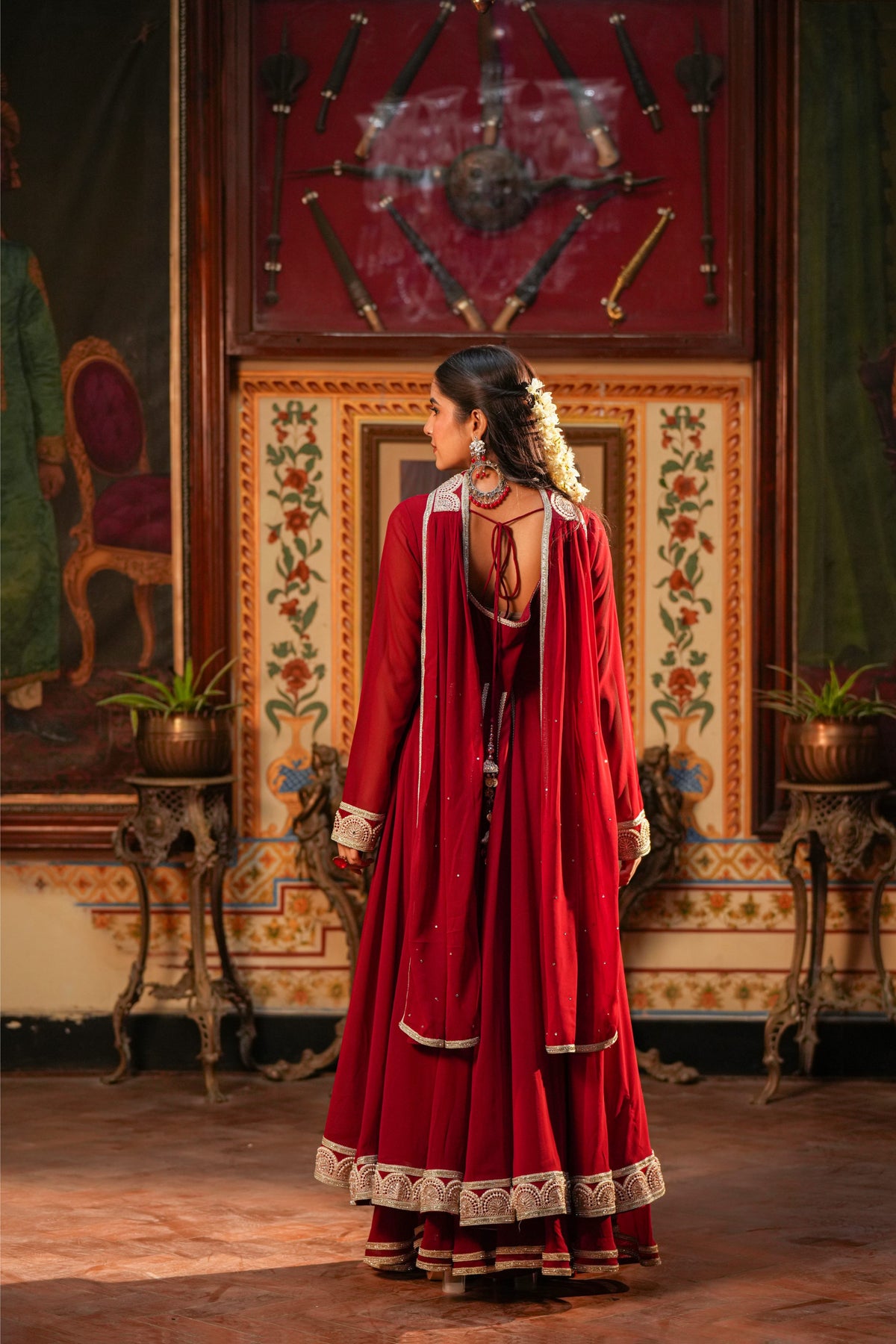 Laal Aabha – Crimson Red Regal Anarkali Suit Set