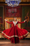 Laal Aabha – Crimson Red Regal Anarkali Suit Set