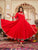 Cerise Red Anarkali Suit Set