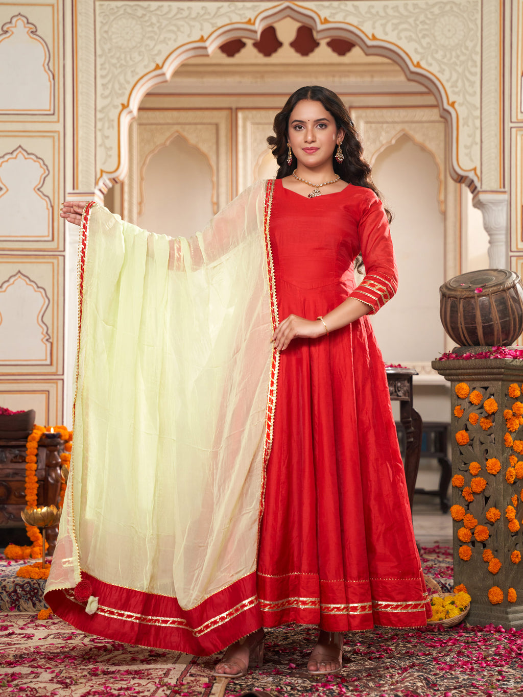 Lal Ishq Anarkali Ethnic Dress - Indianvirasat
