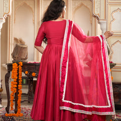 Rose Blossom Anarkali Suit Set